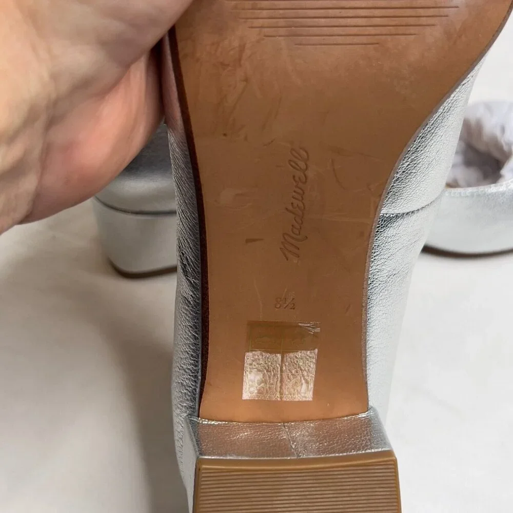Madewell Silver Mary Jane Heels - Picture 8 of 13